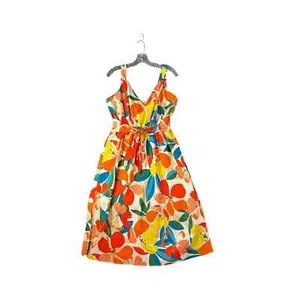 Vince Camuto Tropical Floral Midi Dress Size 8 Cotton Sleeveless NWT - Picture 1 of 8