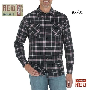 WRANGLER NUEVA Camisa de Algodón Negra a Cuadros Calce Regular Mangas Largas con Botones XL QCO - Imagen 1 de 8
