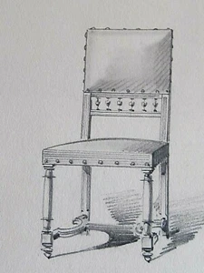 SCHMIT & CIE PARIS croquis dessin original au crayon circa 1900 Chaise fauteuil - Picture 1 of 5
