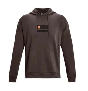 Under Armour M Project Rock Veteran's Day Heavyweight Hoodie Brown 1382154-200 - Picture 1 of 8