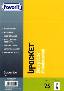 Buste in Plastica Formato A5 cm. 15x21 - Favorit Upocket - 25 Pezzi - Bild 1 von 1