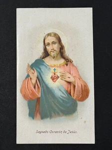 holy card chromolithography santino image pieuse "JESUS" PUBLICIDAD CHOCOLATE - Picture 1 of 2