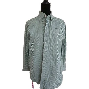 Vineyard Vines Boys Tucker Gingham Check Button Down Shirt Size L Dark Green - Picture 1 of 7