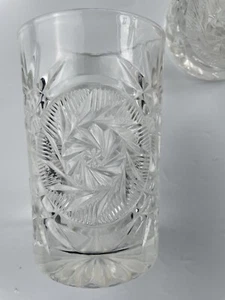 Barware 4 vtg Fostoria Glass Co. Stowe Dbl Old Fashioned cut glass 5” glasses - Picture 1 of 5