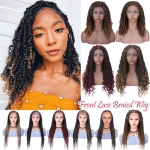 Ombre Long Women Braided Passion Spring Twist Crochet Hair Wig Lace Front Wig - Picture 1 of 90