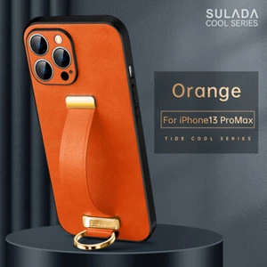 Luxury Shockproof Wrist Strap Holder Leather Case For iPhone 16 15 14 13 12 Pro - Picture 1 of 18