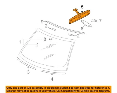 Used Front Center Interior Rear View Mirror fits: 2005 Mitsubishi Eclipse Front - Image 1 of 4