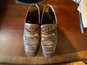Versace Crocodile Shoes Brown 42, 8.5 US Men Previously Owned By Sir Elton John - Picture 1 of 2