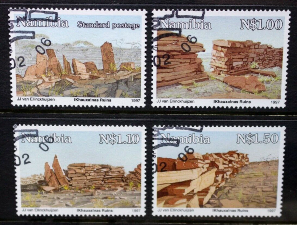 NAMIBIA SWA 1997 Arqueología: Ruinas de Khauxalnas. Juego de 4. CTO USADO. SG701/704. Foto 1 de 1