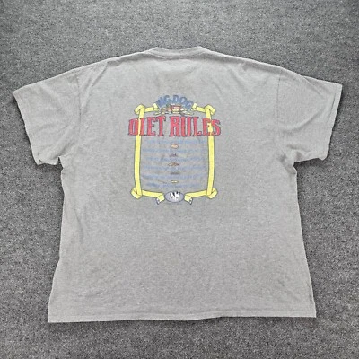 Футболка мужская Big Dogs 3XL серая с коротким рукавом винтажная Y2K правила диеты повседневная - Изображение 1 из 4