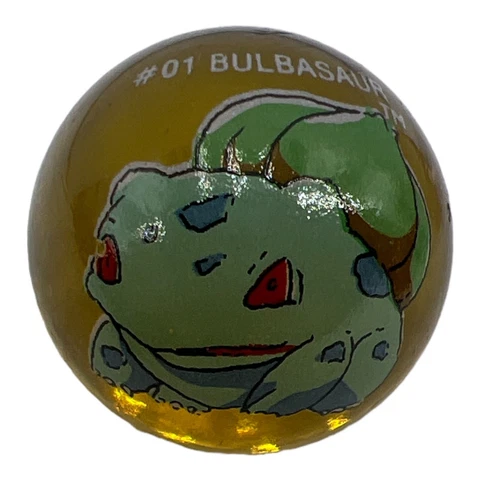 Pokemon Bulbasaur Character Number 1 Glass Marble Shooter Toybiz Vintage .75" Cover