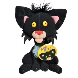 Peluche Nick Bruel Bad Kitty 7" peluche con etichette gatto nero 2007 - Foto 1 di 5