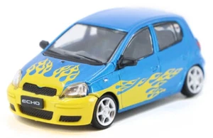 BM Creations 1998 Toyota Yaris Echo Vitz blau gelb LHD 1:64 US ZOLL BEZAHLT - Bild 1 von 8