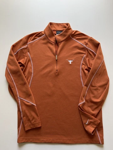 Nike Texas Longhorns Sweatshirt Mens Medium Burnt Orange Therma-Fit 1/4 Zip NCAA Cover