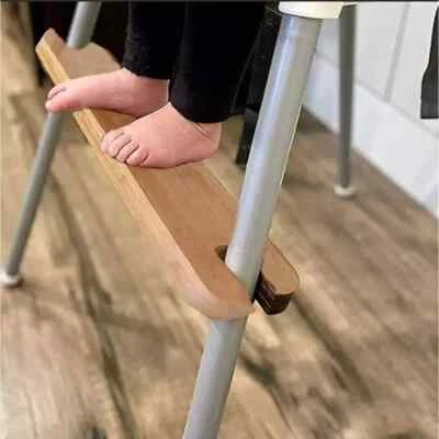Highchair Footrest Easy Fit For IKEA Antilop Adjustable Height Solid Bamboo Uk - Image 1 of 4