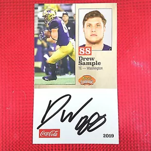 Drew Muster Washington Huskies signierte handsignierte 2019 Senior Bowl Karte - Bild 1 von 2