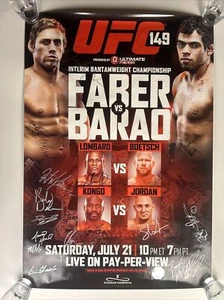 UFC 149 Urijah Faber vs. Barão Signed Event Poster SBC Congo Lombard - Picture 1 of 8