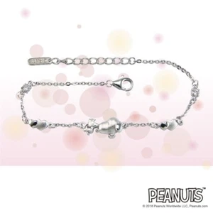 Pulsera de plata esterlina Peanuts Snoopy & Woodstock - Colección de joyas de cacahuetes - Imagen 1 de 1