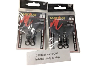 2 Packs Matzuo 680 lb test stainless Ball Bearing Fishing Swivels Sz 8 SSBBS-8 * - Picture 1 of 3