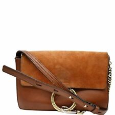 CHLOE Faye Small Suede Leather Shoulder Bag Brown 