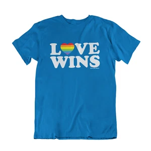 Camiseta ORGÁNICA Love Wins para Hombre Orgullo Gay Corazón LGBT Lesbiana Moda Festival Eco - Imagen 1 de 3