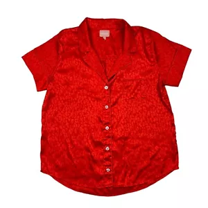 Show Me Your Mumu Red Cheetah Silky Slumber PJ Shirt Size Large - Picture 1 of 5