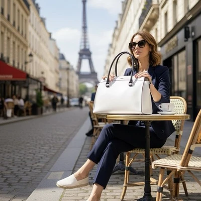 Cartera de mujer Nardelli blanca negra Foto 1 de 4
