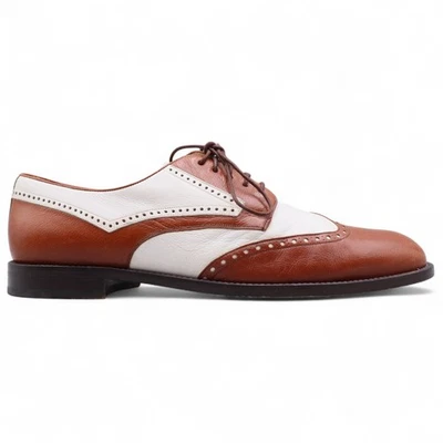 Mezlan Tulum Spectator Sz 11.5M Two Tone Brown White Wingtip Oxford Dress Shoes - Image 1 of 4