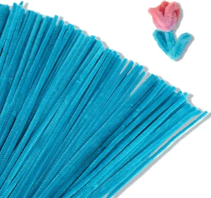 100 Pieces Pipe Cleaners Chenille Stem, Turquoise Pipe Cleaners Craft, Fuzzy Sti - Picture 1 of 6
