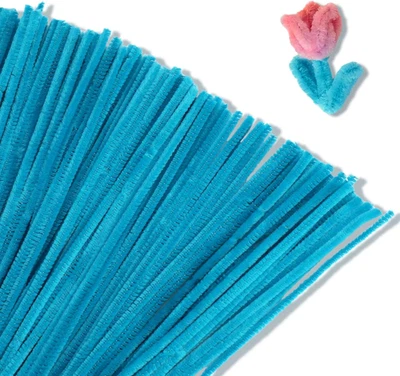 100 Pieces Pipe Cleaners Chenille Stem, Turquoise Pipe Cleaners Craft, Fuzzy Sti - Image 1 of 4