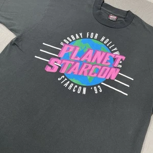 Vintage Planet StarCon T-Shirt Herren XL Schwarz 93 Hollywood Videospiel 90er Big Logo - Bild 1 von 6