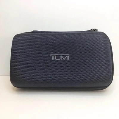 TUMI for Delta Amenity Kit Travel Toiletry Case Navy Blue Zip Hard Shell Pouch - Image 1 of 3