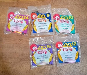 McDonalds Happy Meal Hot Wheels Autos 5 Stück Spielzeug versiegelt 90er Vintage Vintage - Bild 1 von 10