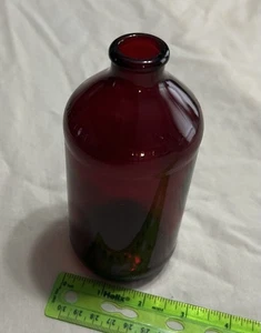 Vintage Anchor Hocking Royal Ruby Red Glass Beer Bottle 12oz 12 Ounce - Imagen 1 de 4