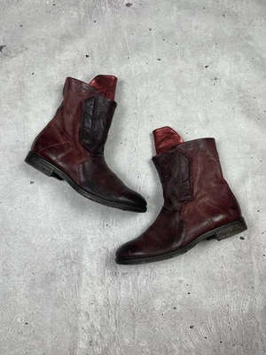 AS98 Botas de Motociclista Para Mujer 41/Marrón Plateado Cuero Hebilla Correa Moto Tachonado Foto 1 de 4