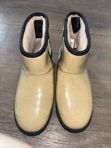 Mini botas de lluvia UGG clásicas transparentes para mujer talla 7 naturales/negras EE. UU. - Imagen 1 de 7