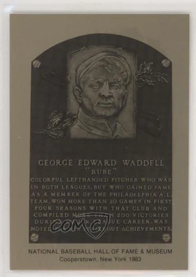 1981-89 Metallic Hall of Fame Plaques 1983 Rube Waddell HOF - Image 1 of 2
