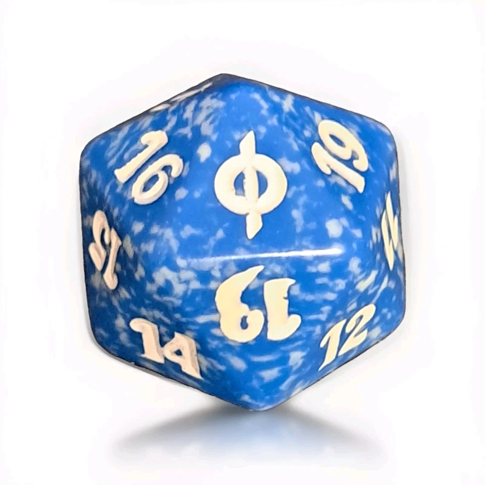 MTG Spin Down Die New Phyrexia Blue with white numbers magic the gathering D20 - Image 1 of 1