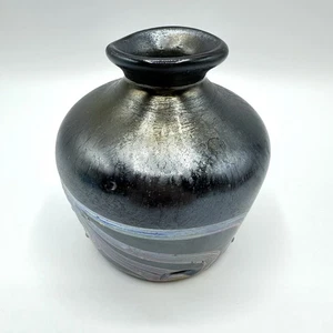 Vase Glas Eisch Glaskunst im Jugendstil Kammzug Technik leicht Irisierend - Bild 1 von 16