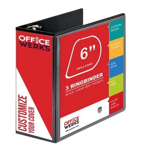 6 Inch 3 Ring Binder with Locking Angle D Rings, Professional Heavy Duty Larg... - Picture 1 of 6