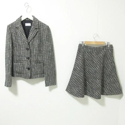 RED VALENTINO Tweed Cojo Chaqueta Falda Conjunto A Juego Negro Talla 40 Mujer USADO Foto 1 de 4