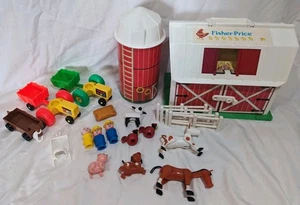 Fisher Price Little People Farm Silo Set + EXTRAS!! Moo Doors Work! Vintage 1986 - Picture 1 of 11