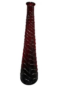 MCM Empoli Italia Vetro Genio Bottiglia Decanter Viola Ametista Onda con Tappo - Foto 1 di 4