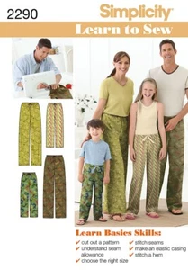Simplicity Nähen lernen Kind Teenager & Erwachsene Hose Familie Schlafanzug Hose Muster 2290 - Bild 1 von 4