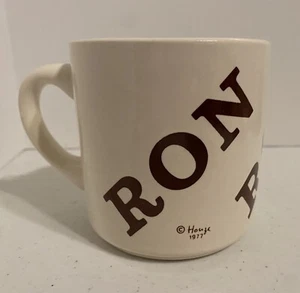Vintage 1977 Houze “RON“ Ceramic Coffee Mug USA Personalized Name - Picture 1 of 5