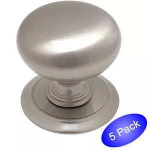 *5 Pack* Cosmas Cabinet Hardware Satin Nickel Backplate Cabinet Knobs #6542SN - Picture 1 of 1