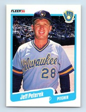 1990 Fleer Jeff Peterek Rookie Milwaukee Brewers #333