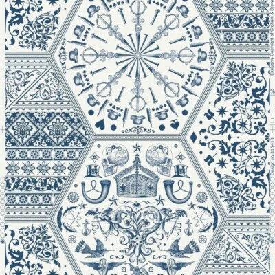 Papel pintado azul Graham & Brown MW Patrimonio de la Humanidad - Patrón 32-761 - Rollo 56 pies cuadrados Foto 1 de 4
