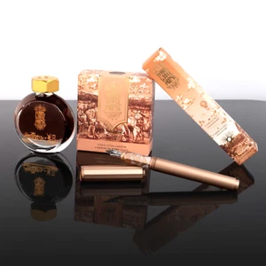 Ferris Wheel Terracotta Canyon Aluminum Carousel Fine Nib Pen & 38ml Ink Set - Picture 1 of 14