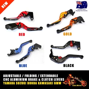 Kawasaki Z750R 2011 2012  CNC Adjustable Folding Brake & Clutch Lever gold red  - Picture 1 of 10